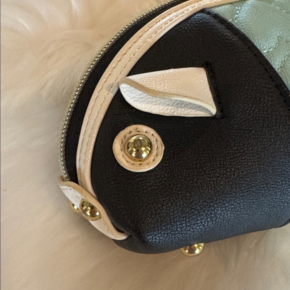 Betsey Johnson Mint and Black Quilted Cosmetic Case - Picture 2 of 7